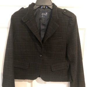 American Eagle Outfitters jacket, size large. Plaid with baby blue hints